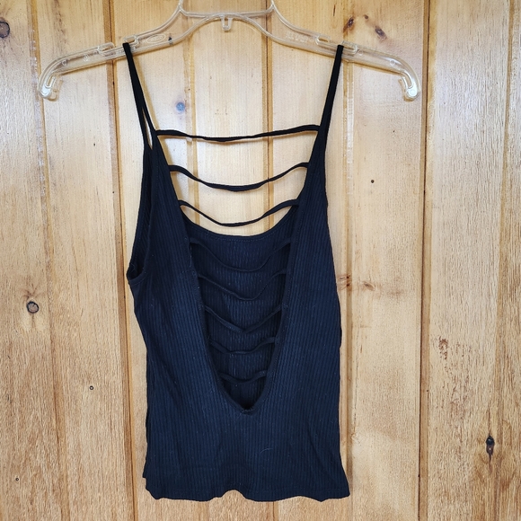 EMMA & SAM Black Strappy Tank Top, Size Medium - Picture 2 of 6